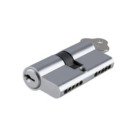 Tradco Dual Function 5 Pin Key/Key Euro Cylinder Chrome Plated 80mm 8573