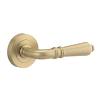 Iver Sarlat Door Lever Handle on Round Rose Passage Brushed Brass 9199