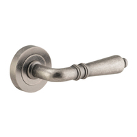 Iver Sarlat Door Lever Handle on Round Rose Distressed Nickel 9207