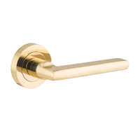 Iver Baltimore Door Lever Handle on Round Rose Polished Brass 9210