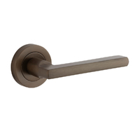 Iver Baltimore Door Lever Handle on Round Rose Signature Brass 9211