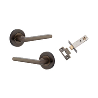 Iver Baltimore Door Lever Handle on Round Rose Inbuilt Privacy Signature Brass 9211KIBPRIV60