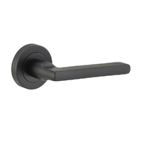 Iver Baltimore Door Lever Handle on Round Rose Matt Black 9213