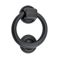 Restocking Soon: ETA End July - Iver Ring Door Knocker Rear Fix 100mm Matt Black 9323