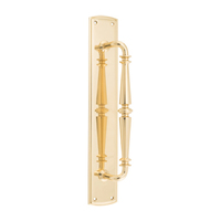 Iver Sarlat Door Pull Handle on Backplate 380mm Polished Brass 9340