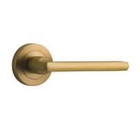 Iver Baltimore Door Lever Handle on Round Rose Brushed Brass 9365