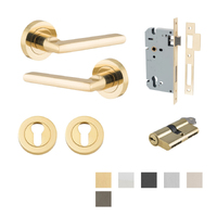 Iver Baltimore Door Lever on Round Rose Pair Entrance Kit Key/Key - Available in Various Finishes