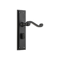 Tradco Milton Door Lever Handle on Long Backplate Privacy Matt Black 9610P