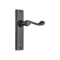 Tradco Fremantle Lever Handle on Rectangular Backplate Passage Matt Black 9616