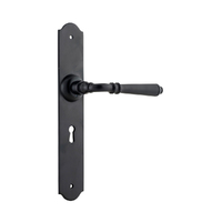 Tradco Reims Lever on Long Backplate Lock Matt Black 9621