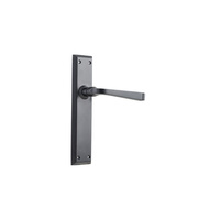 Tradco Menton Door Lever Handle on Long Backplate Passage Matt Black 9626