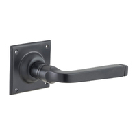 Tradco Menton Door Lever Handle on Square Rose 60mm Matt Black 9628