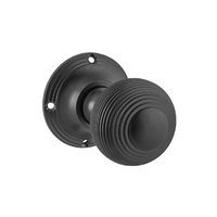 Tradco Reeded Mortice Door Knob Matt Black 9629