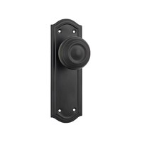 Tradco Kensington Door Knob on Backplate Passage Matt Black 9632
