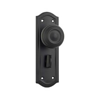 Tradco Kensington Door Knob on Backplate Privacy Matt Black 9632P