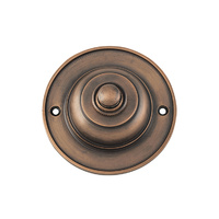 Tradco 9724 Round Bell Push Antique Brass 75mm