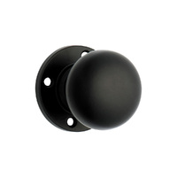 Tradco Retro Fit Mortice Door Knob on Round Rose Matt Black 0699