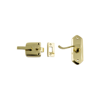 Tradco Screen Door Lock Latch Polished Brass Left Hand External TD1194