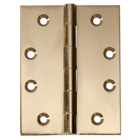 Tradco Fixed Pin Hinge Polished Brass 100mm x 75mm TD2473