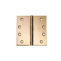 Tradco Fixed Pin Hinge Polished Brass 100mm x 100mm TD2474