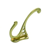 *WSL DISCONTINUED* Tradco Hat and Coat Hook Polished Brass H115-P80mm TD3902