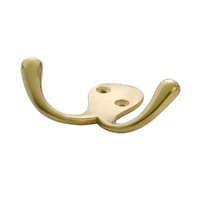 Tradco Double Robe Hook Polished Brass W75-P30mm TD3925