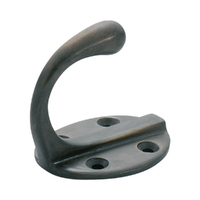 Tradco Single Robe Hook Oval Backplate Antique Brass TD3963