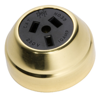 Tradco Federation Socket Polished Brass Black TD5476
