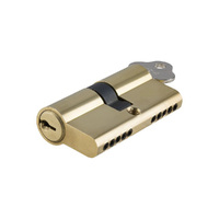 Tradco Dual Function 5 Pin Key/Key Euro Cylinder Polished Brass 65mm TD8560