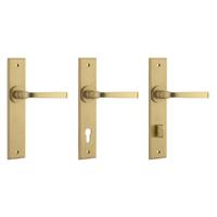 Iver Annecy Door Lever on Chamfered Backplate Brushed Champagne