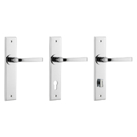 Iver Annecy Door Lever on Chamfered Backplate Polished Chrome