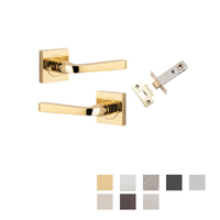 Iver Annecy Door Lever Handle on Square Rose Inbuilt Privacy 