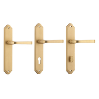 Iver Annecy Door Lever Handle on Shouldered Backplate Brushed Brass