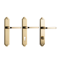 Iver Annecy Door Lever Handle on Shouldered Backplate Polished Brass