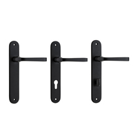 Iver Annecy Door Lever Handle on Oval Backplate Matt Black