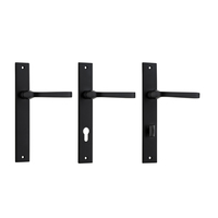 Iver Annecy Door Lever Handle on Rectangular Backplate Matt Black