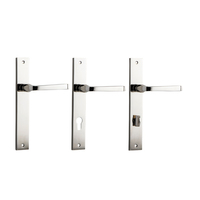 Iver Annecy Door Lever Handle on Rectangular Backplate Polished Nickel