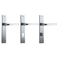 Iver Annecy Door Lever Handle on Rectangular Backplate Brushed Chrome