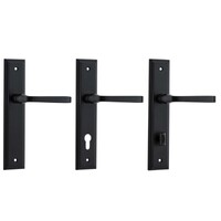 Iver Annecy Door Lever Handle on Stepped Backplate Matt Black