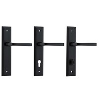 Iver Annecy Door Lever on Stepped Backplate Matt Black - Customise to your needs
