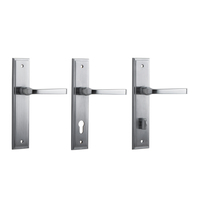 Iver Annecy Door Lever on Stepped Backplate Brushed Chrome