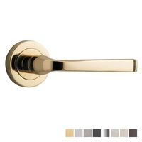 Iver Annecy Door Lever Handle on Round Rose Pair