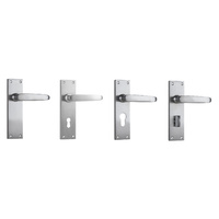 Tradco Balmoral Door Lever Handle on Rectangular Backplate Satin Chrome