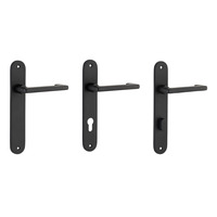 Iver Baltimore Return Door Lever Handle on Oval Backplate Matt Black