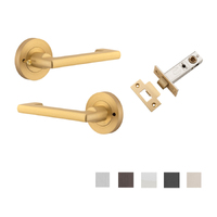 Iver Baltimore Return Door Lever Handle on Round Rose Inbuilt Privacy