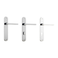 Iver Baltimore Door Lever Handle on Oval Backplate Chrome Plated