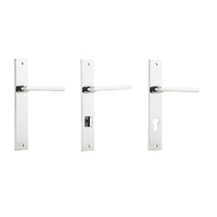 Iver Baltimore Door Lever Handle on Rectangular Backplate Chrome Plated