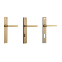 Iver Baltimore Door Lever Handle on Rectangular Backplate Brushed Brass