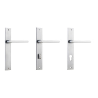 Iver Baltimore Door Lever Handle on Rectangular Backplate Brushed Chrome