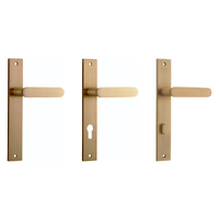 Iver Bronte Door Lever Handle on Rectangular Backplate Brushed Brass